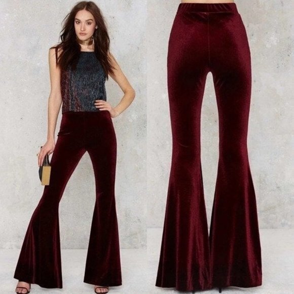 Nasty Gal Extreme Flare Velvet Bell